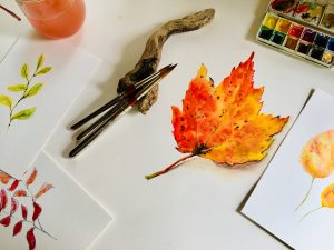 Fall Leaves Watercolor Class